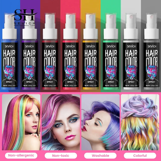Sevich Hair Color Spray – Temporary Hair & Beard Dye, Long-Lasting, 5 Colors 30ml Peaceful Pleasures Health and Wellness