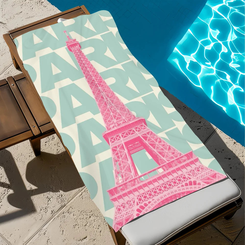 Paris Architecture Quick-Dry Beach Towel | Travel & Pool Towel Quick-Dry Beach Towel Peaceful Pleasures Health and Wellness z5 STJ90x180CM