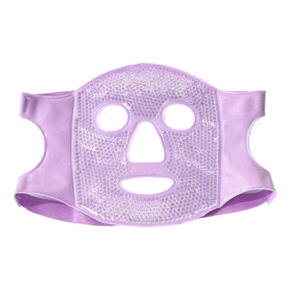 Ice Cold and Hot Heat Full Face Eye Mask New SPA Gel Beads Compress For Dark Circles Puffiness For Women Man Skin Care Tools Peaceful Pleasures Health and Wellness Purple