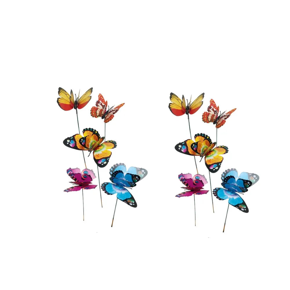 10pcs Colorful Metal Flower Garden Stakes | Decorative Ground Plugs