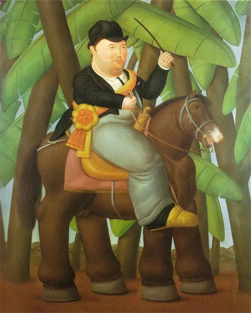 Botero Fat Couple Dancing Canvas Wall Art | Unframed Print