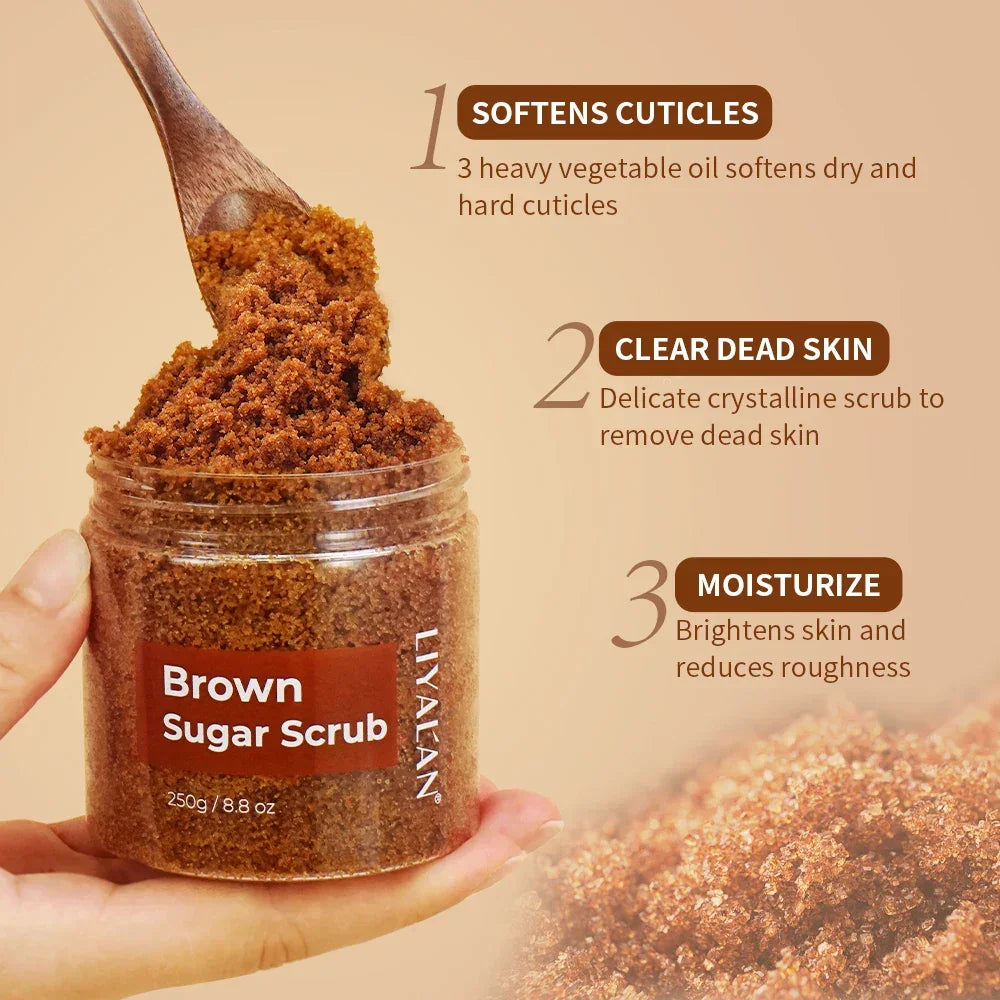 LIYALAN Brown Sugar Body Scrub – Organic Exfoliating Peaceful Pleasures Health and Wellness