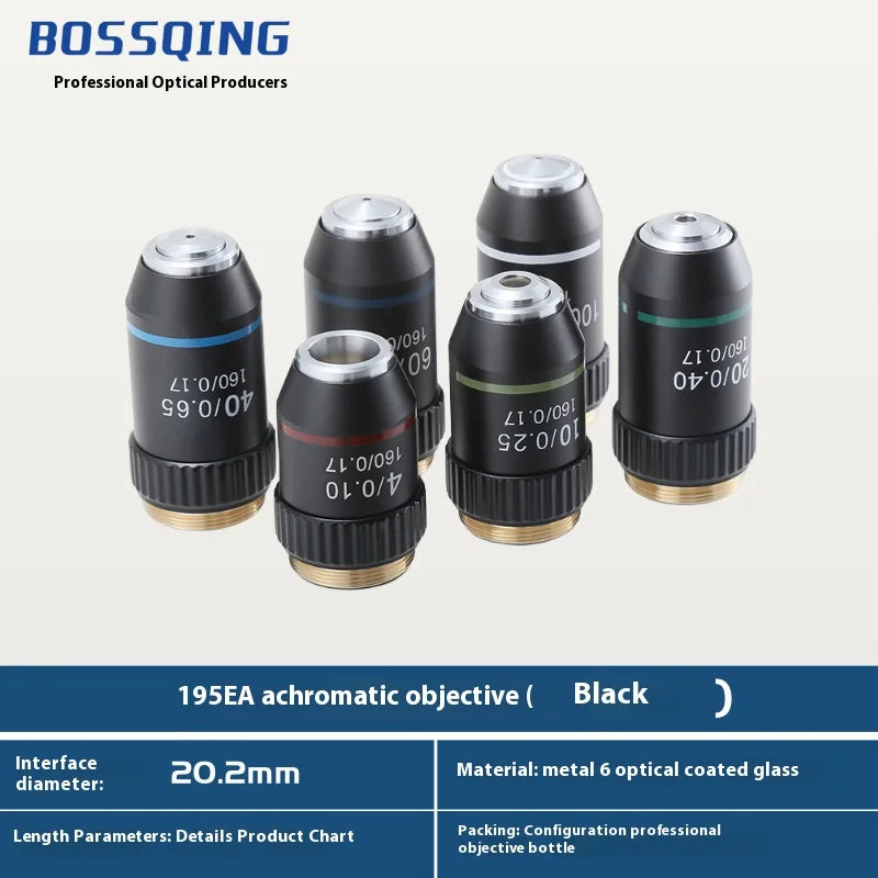 Biological Microscopes Lens 4X 10X 20X 40X 60X 100X 195 Achromatic Objective Lens Peaceful Pleasures Health and Wellness