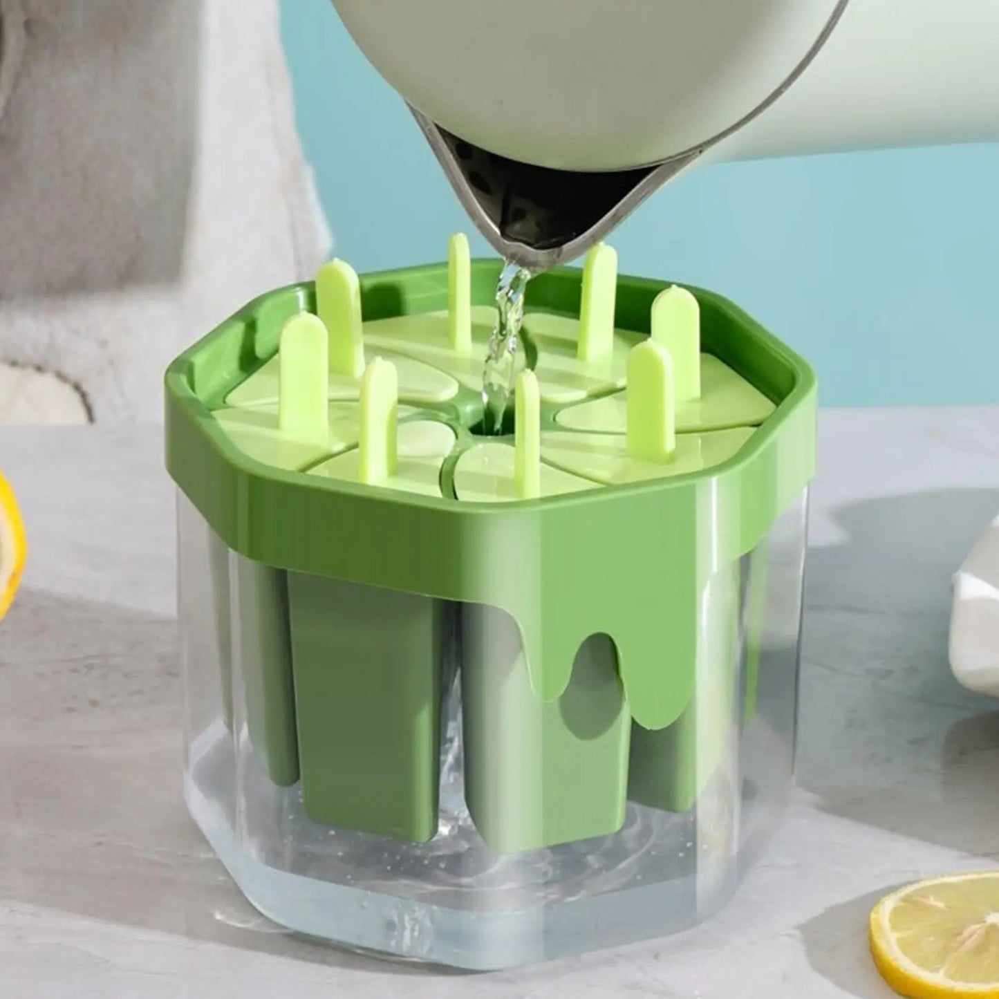 Ice Pop Molds 8-Cavity Reusable Non-Stick Easy Release Popsicles Maker For Summer Home Freezer, Juice Milk Fruit DIY Peaceful Pleasures Health and Wellness