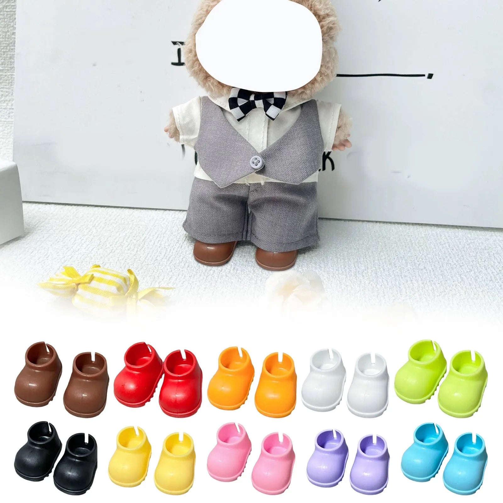 New Hand-made For 17CM Labubu Doll Shoes Dressing Replacement DIY Doll Leather Shoes Multiple Styles Doll Accessories Doll Toys Peaceful Pleasures Health and Wellness