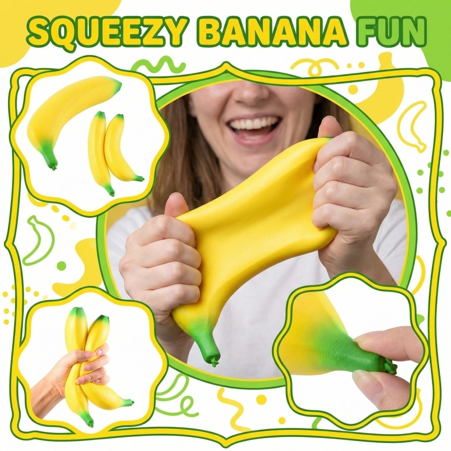 Squishy Banana Slow Rising Squeeze Toy – 2 Pack Sensory Fun