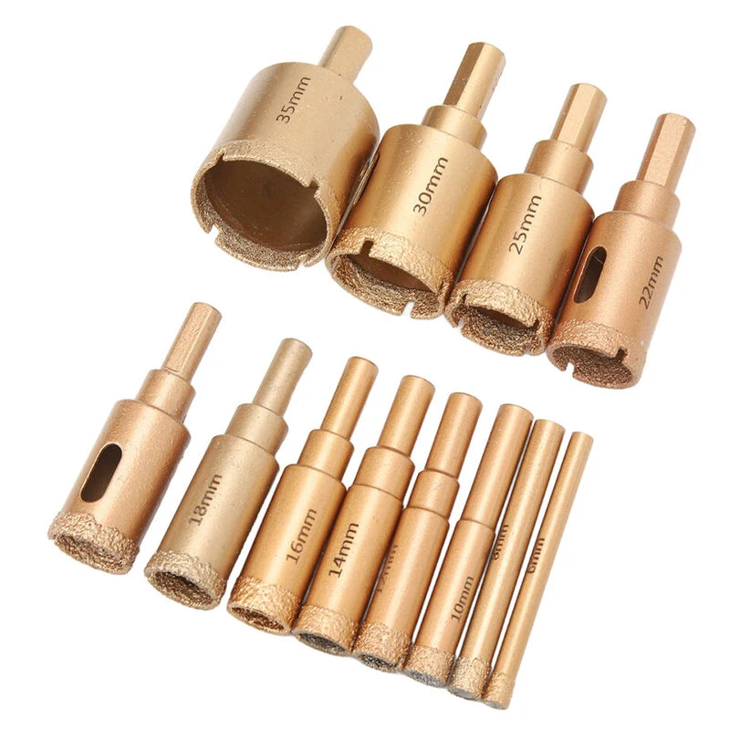 New Diamond Core Drill Bits Set Vacuum Brazed Diamond Hole Saw Kit 6-35mm Dry for Porcelain Tile Ceramic Marble Brick Concrete Peaceful Pleasures Health and Wellness