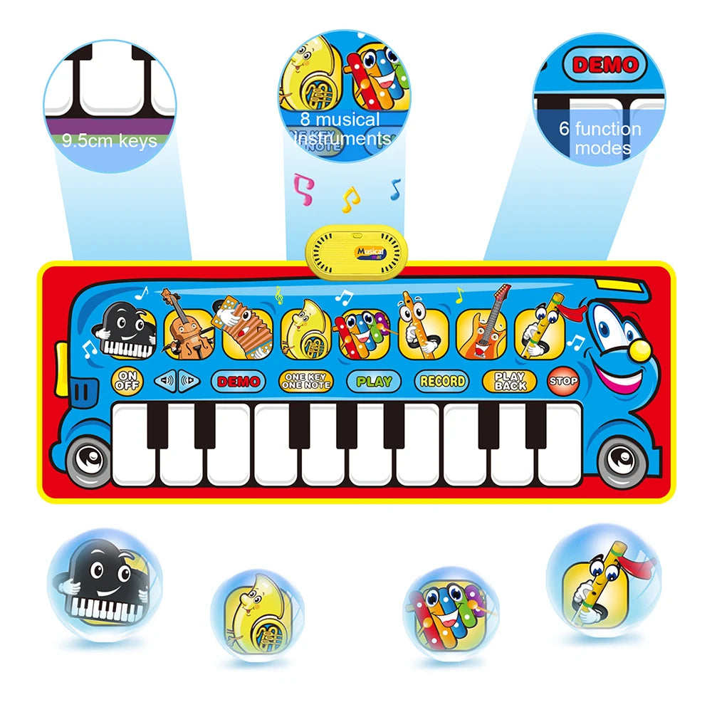 Cartoon Musical Mat Keyboard Piano Play Instruments Sounds
