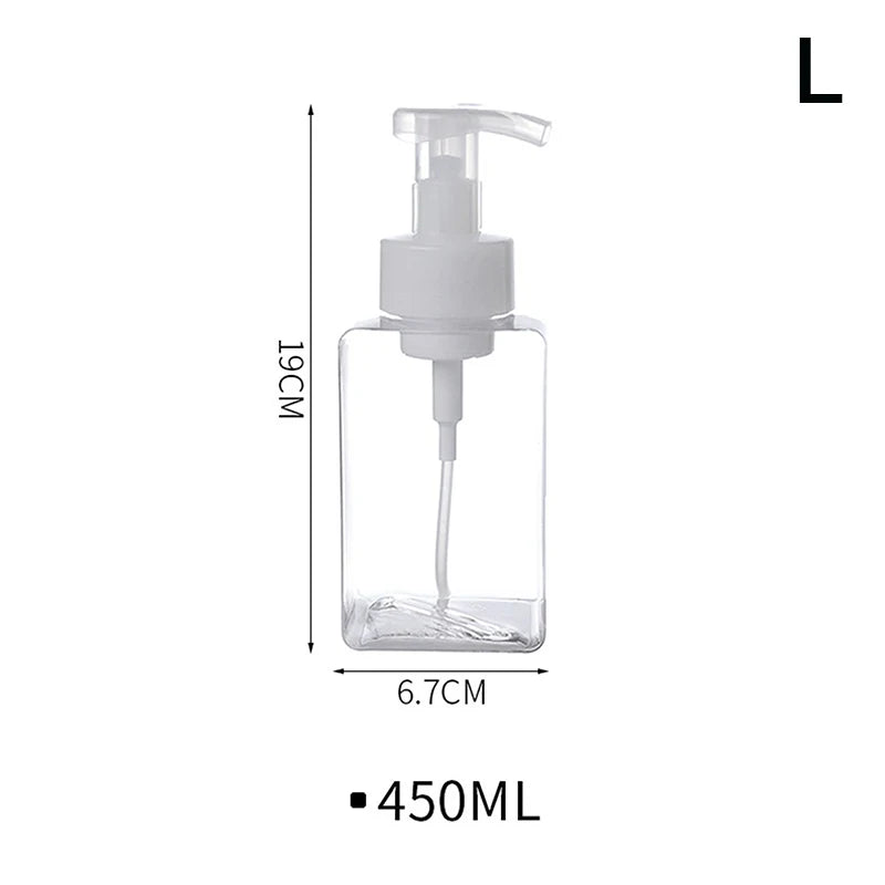 250/450ml Transparent Large Foam Dispenser Plastic Pump Bottles Mini Empty Soap Refillable Bottle For Travel Shampoo Bottles Peaceful Pleasures Health and Wellness L