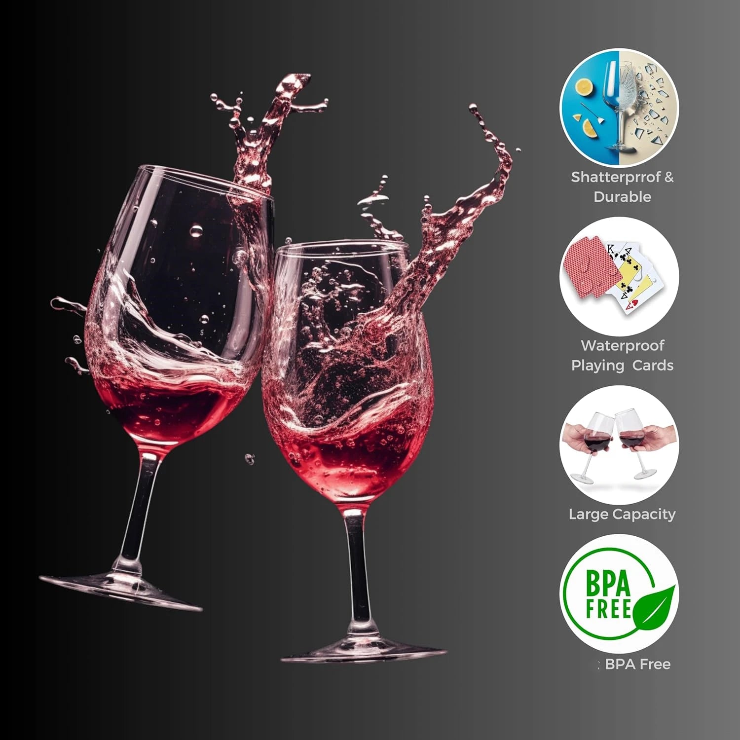 Unbreakable Wine Glasses 20oz Shatterproof Reusable Drink Glassware For Indoor Outdoor Drinkware Travel Pool Camping Picnic Peaceful Pleasures Health and Wellness