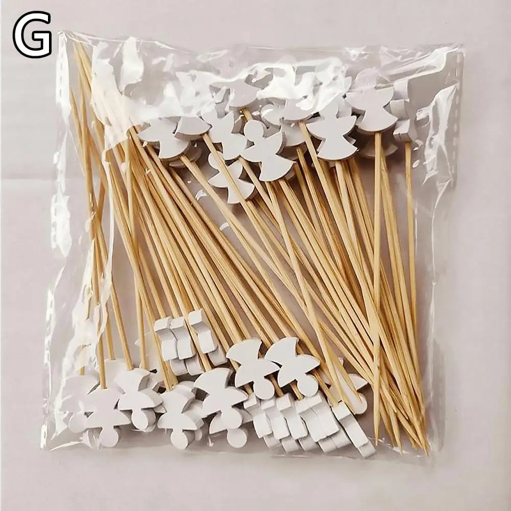 Christmas Bamboo Cocktail Picks 50/100pcs | Festive Food Sticks Holiday Food Picks Peaceful Pleasures Health and Wellness 06 50pcs
