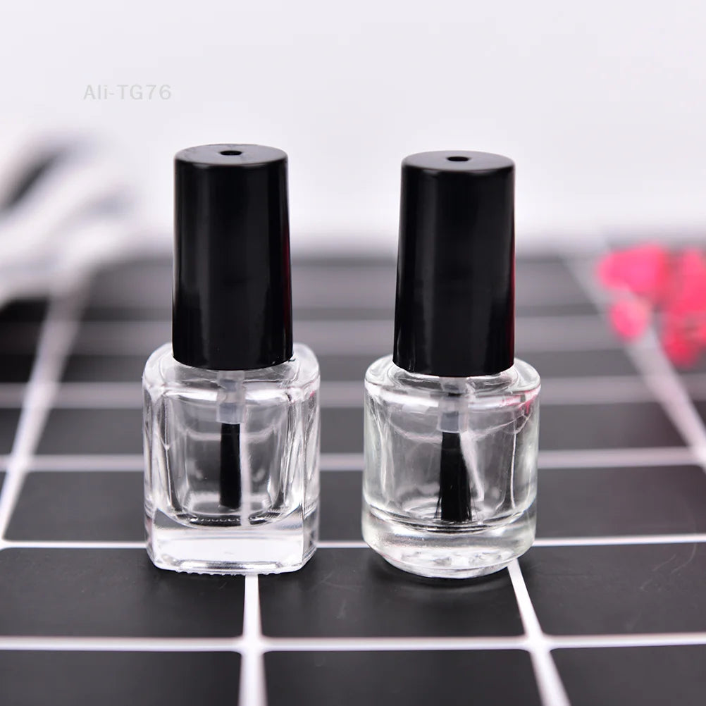 5ml Clear Glass Empty Nail Polish Bottle with Lid & Brush