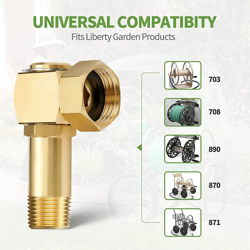 Brass Garden Hose Adapter – Swivel Connector, Easy Install Peaceful Pleasures Health and Wellness
