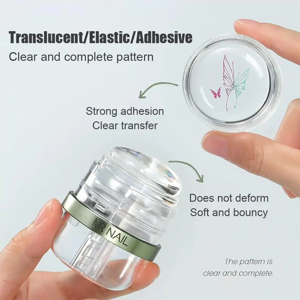 Nail Art Stamping Tools DIY Manicure Pattern Transfer Printing Tool Silicone Stamper Nail Art Styling Tools for Home Salon Peaceful Pleasures Health and Wellness