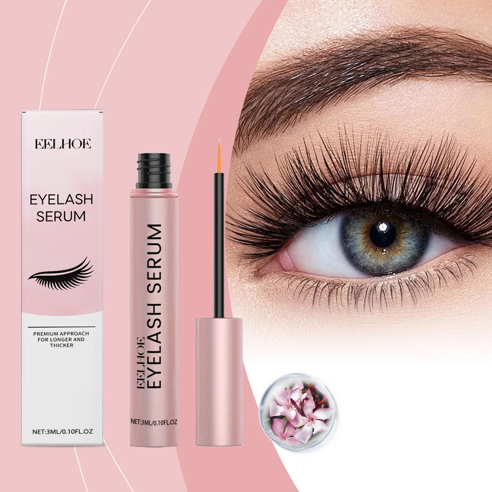 EELHOE Mascara Moisturizing Essence Lengthen Lash Promote Eyelashes Growth Thicker Curlier Prevent Baldness Eyelash Growth Serum Peaceful Pleasures Health and Wellness
