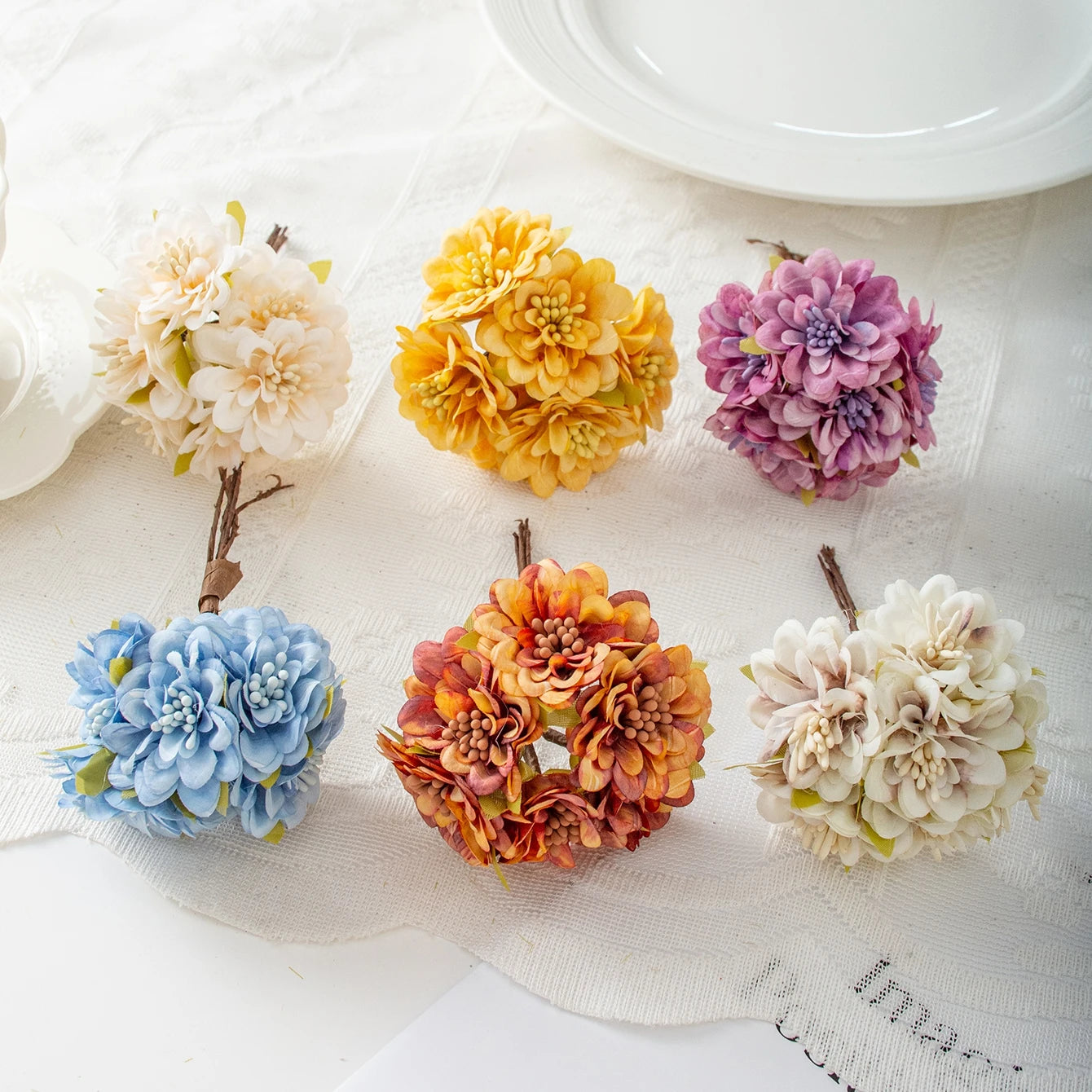 Artificial Silk Mini Rose Bouquets | Wedding & Home Décor