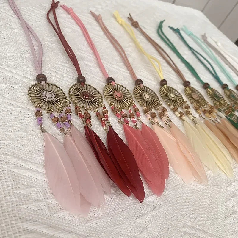 Mini Dream Catcher Handcraft Car Pendnat Feather Wind Chimes Girls Room Wall Hanging Home Decoration Keychain Birthday Gifts NEW Peaceful Pleasures Health and Wellness