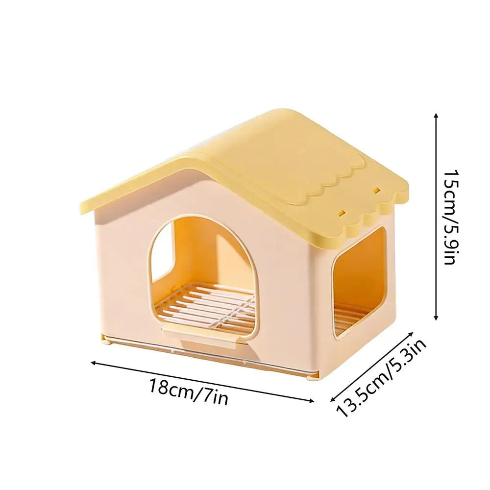 Retractable Bird Nest House for Cage | 3-Sided Opening + Pad