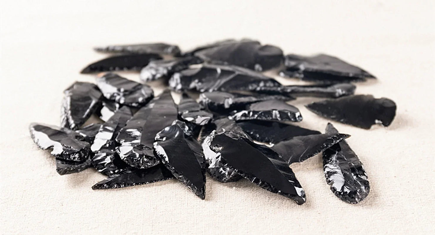 Natural Arrow Obsidian Quartz Material Evil Spirit Crystal Home Decor Reiki Healing Energy Stone DIY Jewelry Making Peaceful Pleasures Health and Wellness