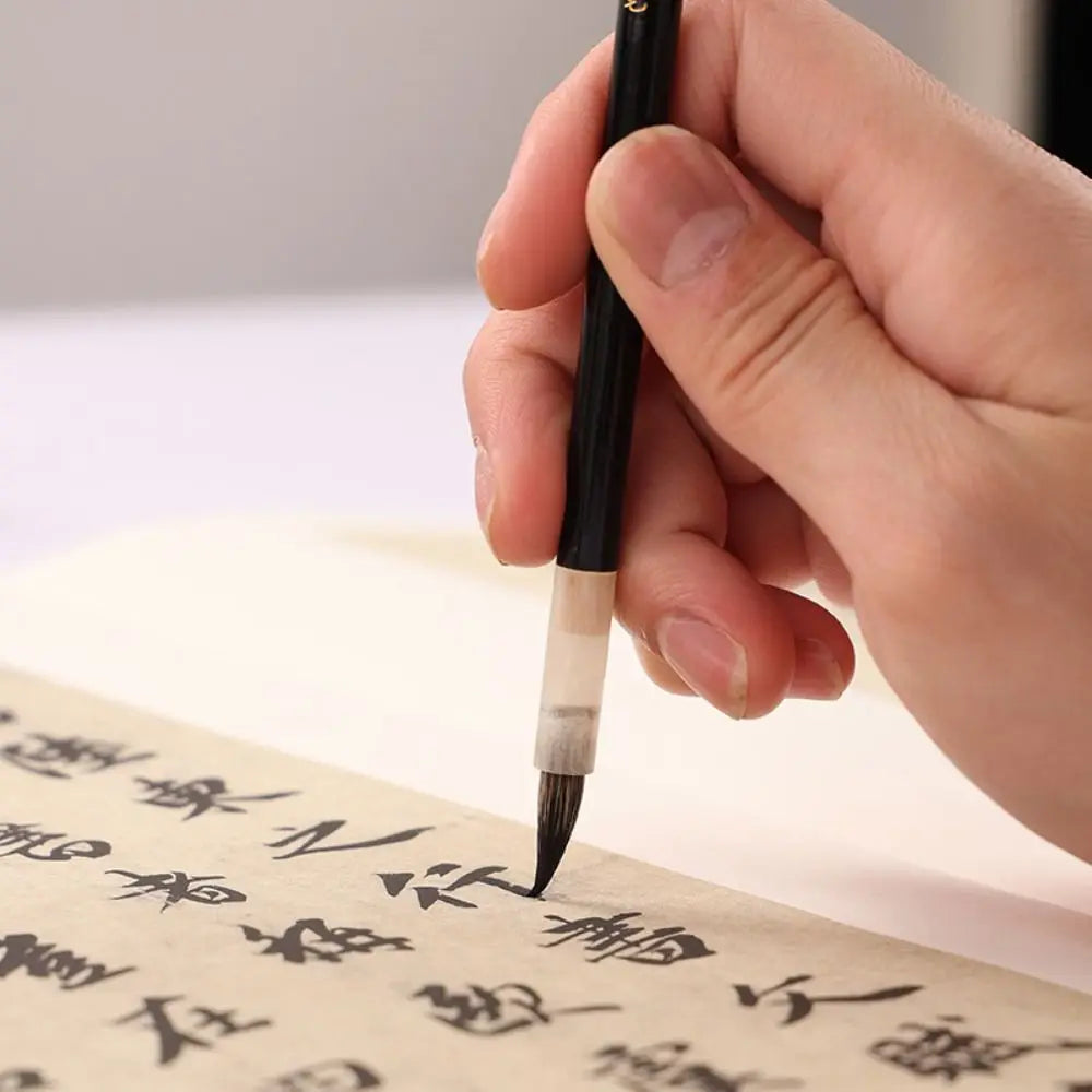 Traditional Chinese Calligraphy Brush Oil Watercolor Oil Painting Scriptures Writing Brush Wood Wolf Hair Art Paint Brush Peaceful Pleasures Health and Wellness