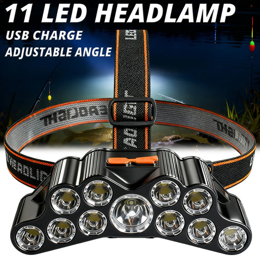 Rechargeable LED Headlamp 5/11 LEDs IPX4 Waterproof | USB Charge LED Headlamp Oasis Select