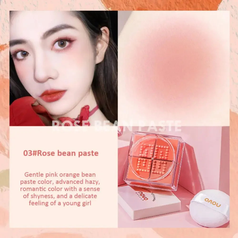 4-Square Grid Matte Blush Palette | Cheek Contour Powder