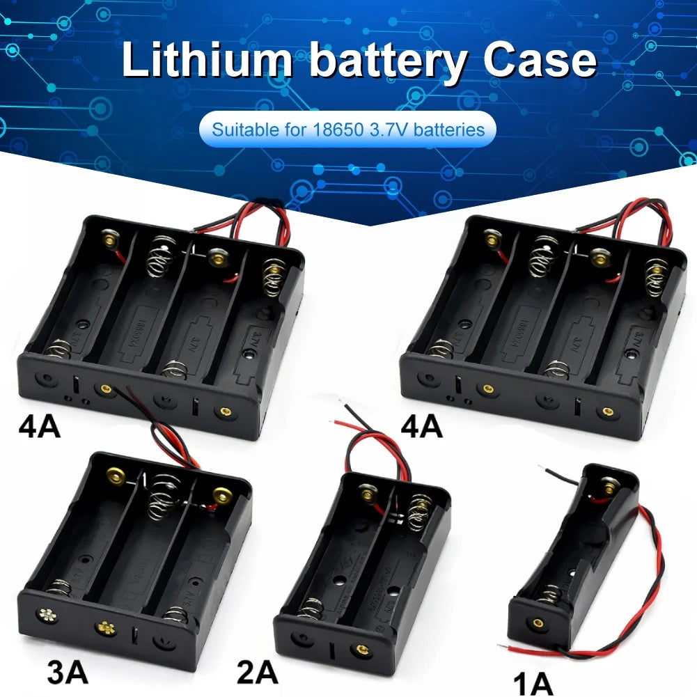 New Plastic 18650 Battery Storage Box Case 1 2 3 4 Slot Way DIY Batteries Clip Holder Container With Wire Lead For 18650 Battery Peaceful Pleasures Health and Wellness