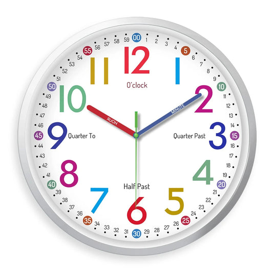 8 Inch Simple Silent Quartz Wall Clock For Living Room Bedroom Kitchen Home Decoration Ideal Holiday Gift No Battery Included Peaceful Pleasures Health and Wellness Silvery