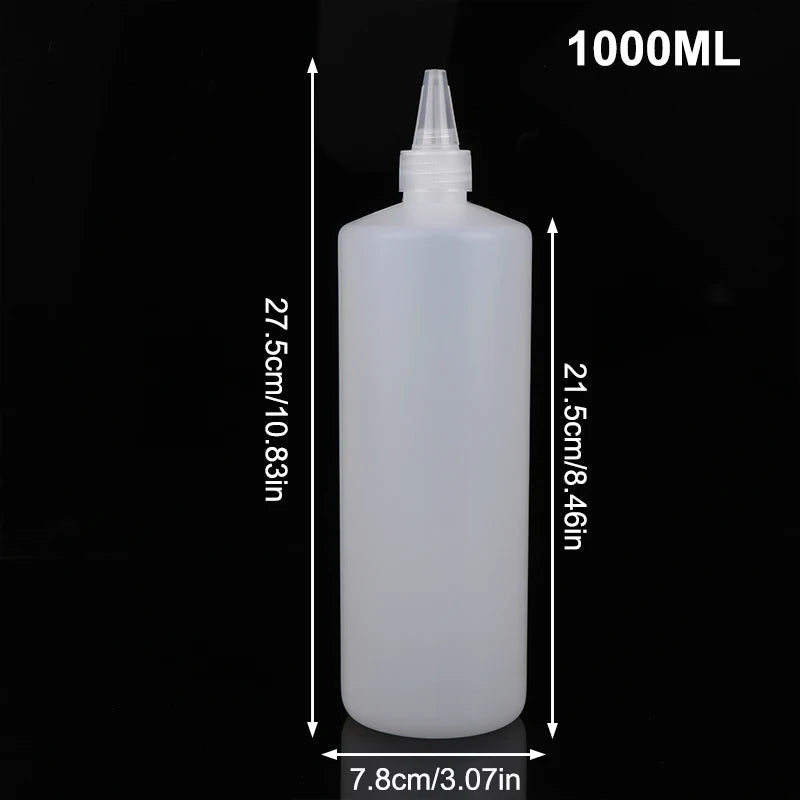 10-1000ML Empty Plastic Squeeze Dropper Bottle With Screw Cap Semi-transparent Eyes Liquid Ink Oil Paint Pigment Container Peaceful Pleasures Health and Wellness 1000ml