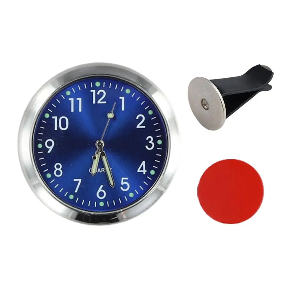Car Mounted Metal Clock Watch Mechanics Quartz Clocks Mini Digital Clock Stick-on Car Internal With Double-sided Tape Peaceful Pleasures Health and Wellness B