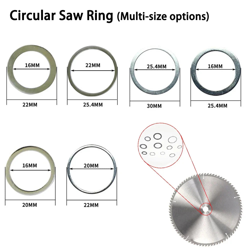 10pc Circular Saw Blade Reducing Rings Set 10–32mm Arbor