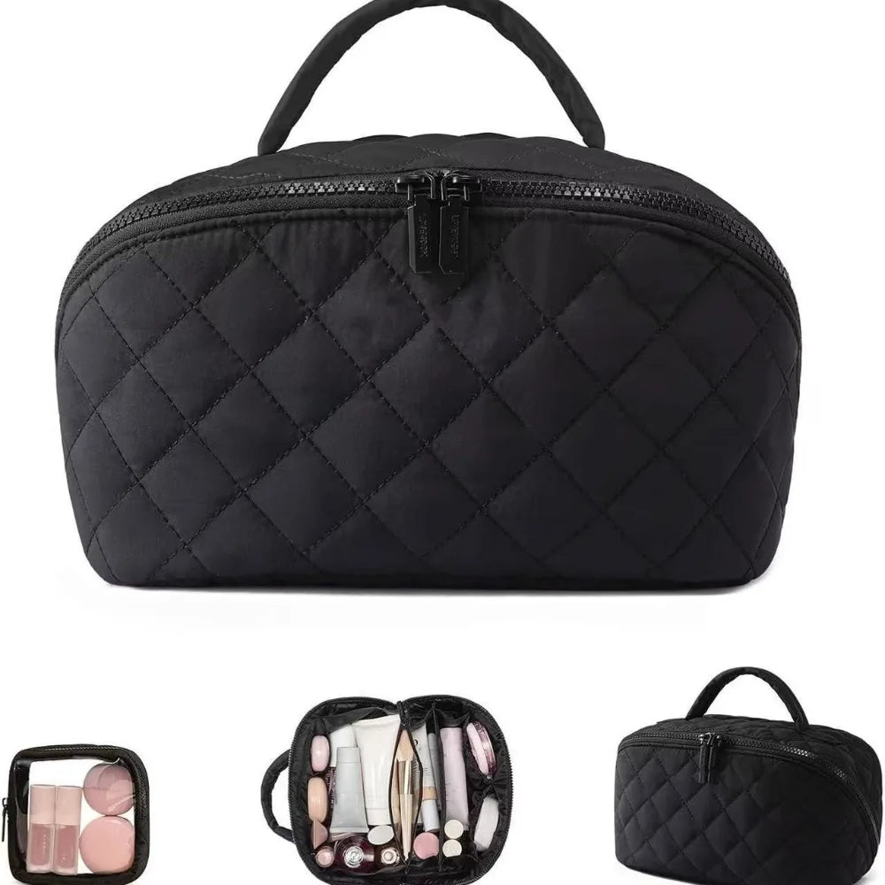 Lay-Flat Makeup Bag | Water-Resistant Travel Cosmetic Case