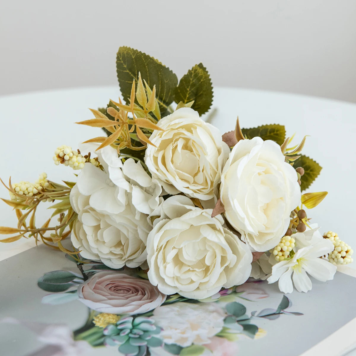 Silk Rose Peony Artificial Flowers for Wedding & Home Decor
