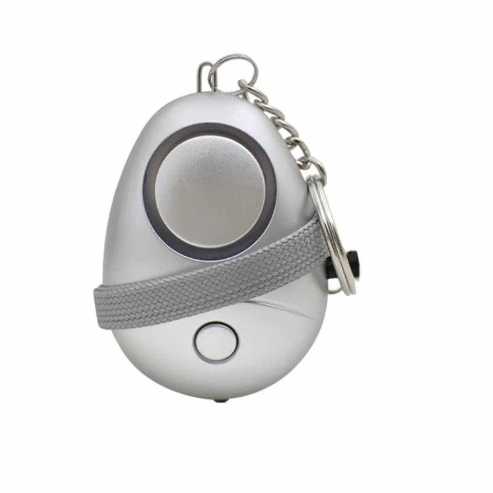 Sound Alert Loud Siren Personal Alarm LED Flashlight 130dB Sound Emergency Alarm Egg-shaped Safety Alarm Elderly Peaceful Pleasures Health and Wellness Silver