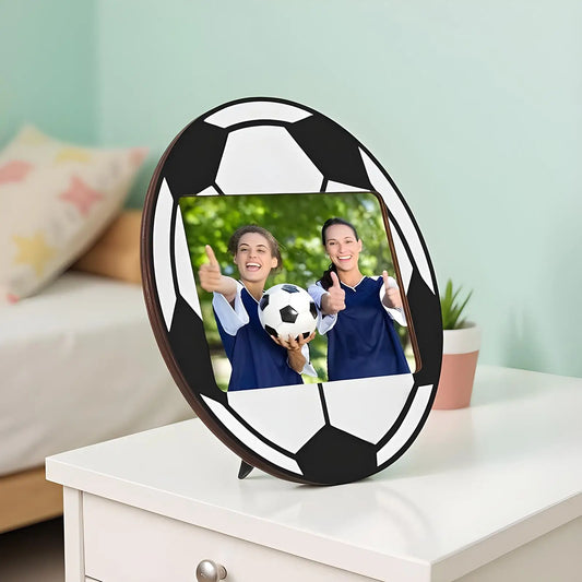 20cm Wooden Soccer Picture Frame | 4x6 Photo with Stand Wooden Picture Frame Peaceful Pleasures Health and Wellness CN