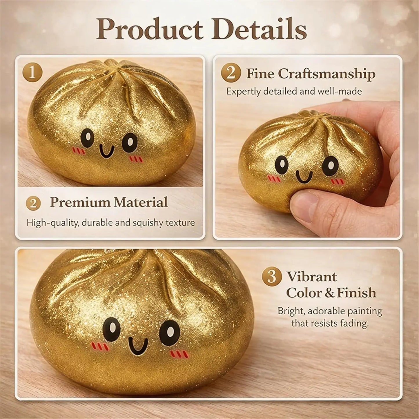 Dumpling Squishy Stress Ball – Slow Rising Fidget Toy | Gift