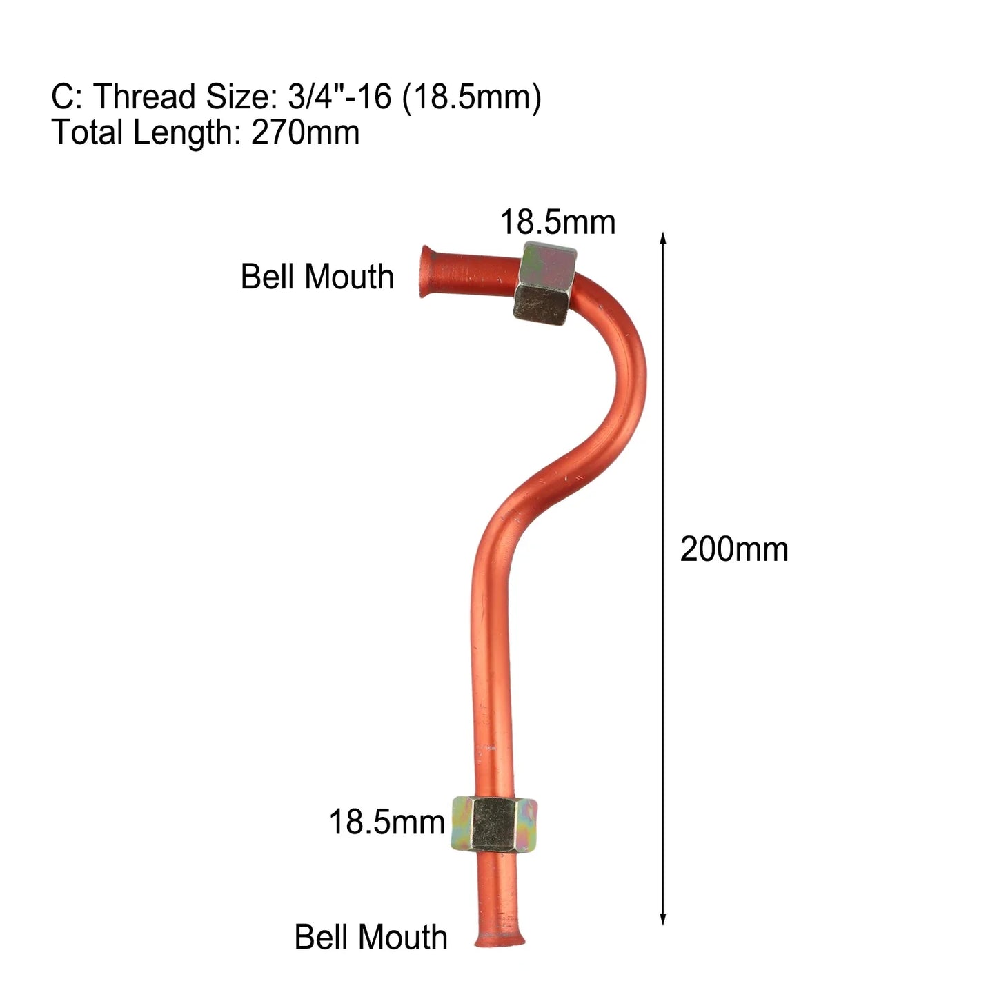 16x1.5mm Aluminum Air Compressor Exhaust Tube | Multi-Thread