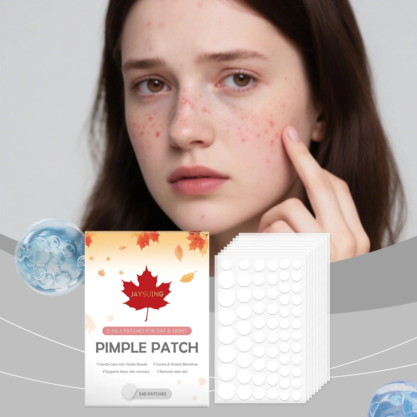 549-Piece Hydrocolloid Pimple Patches – Invisible & Waterproof