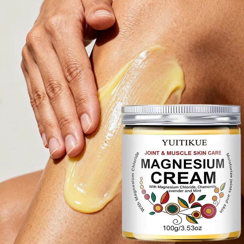 Yuitikue Magnesium Cream, 100g Joint & Muscle Care Cream with Magnesium Chloride, Chamomile, Lavender & Mint Peaceful Pleasures Health and Wellness