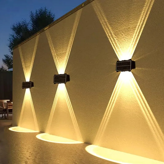 Solar LED Outdoor Wall Light – IP65 Waterproof Up & Down Glow Solar Wall Light Peaceful Pleasures Health and Wellness