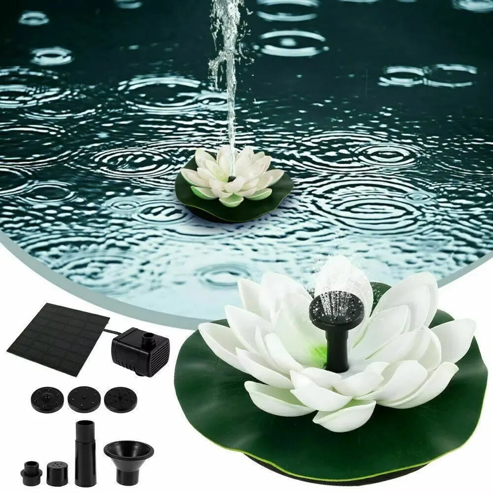Solar Floating Lotus Fountain Pump – 1.2W Pond & Bird Bath