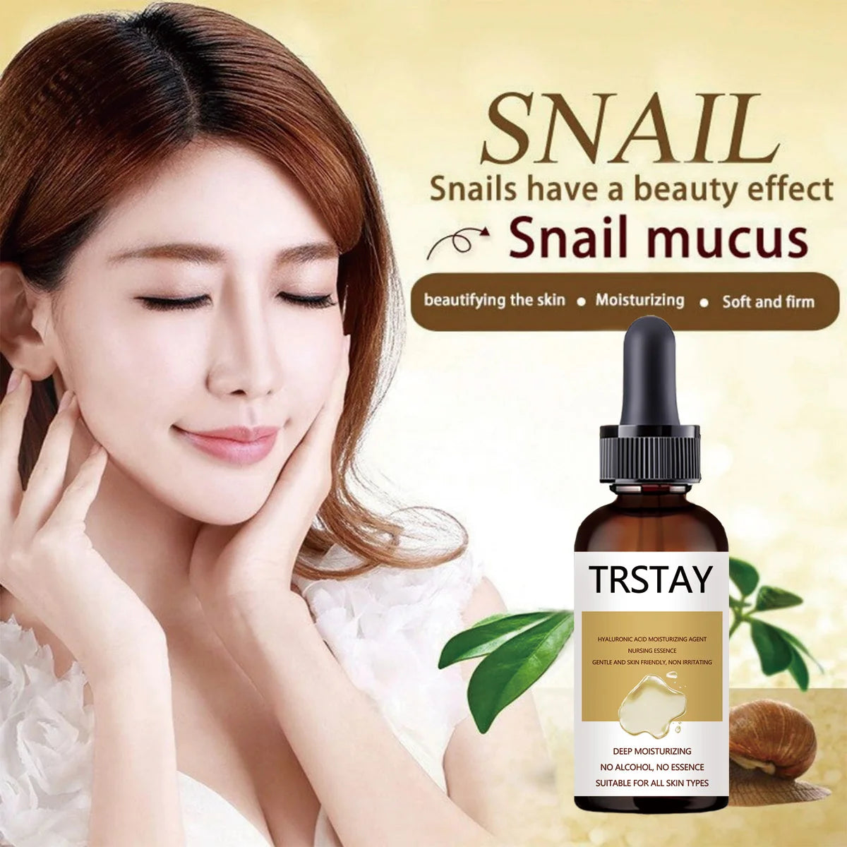 Snail Extract Serum Face Essence Anti Wrinkle Hyaluronic Acid Anti Aging Collagen Whitening Moisturizing Face Care Freeshipping Peaceful Pleasures Health and Wellness