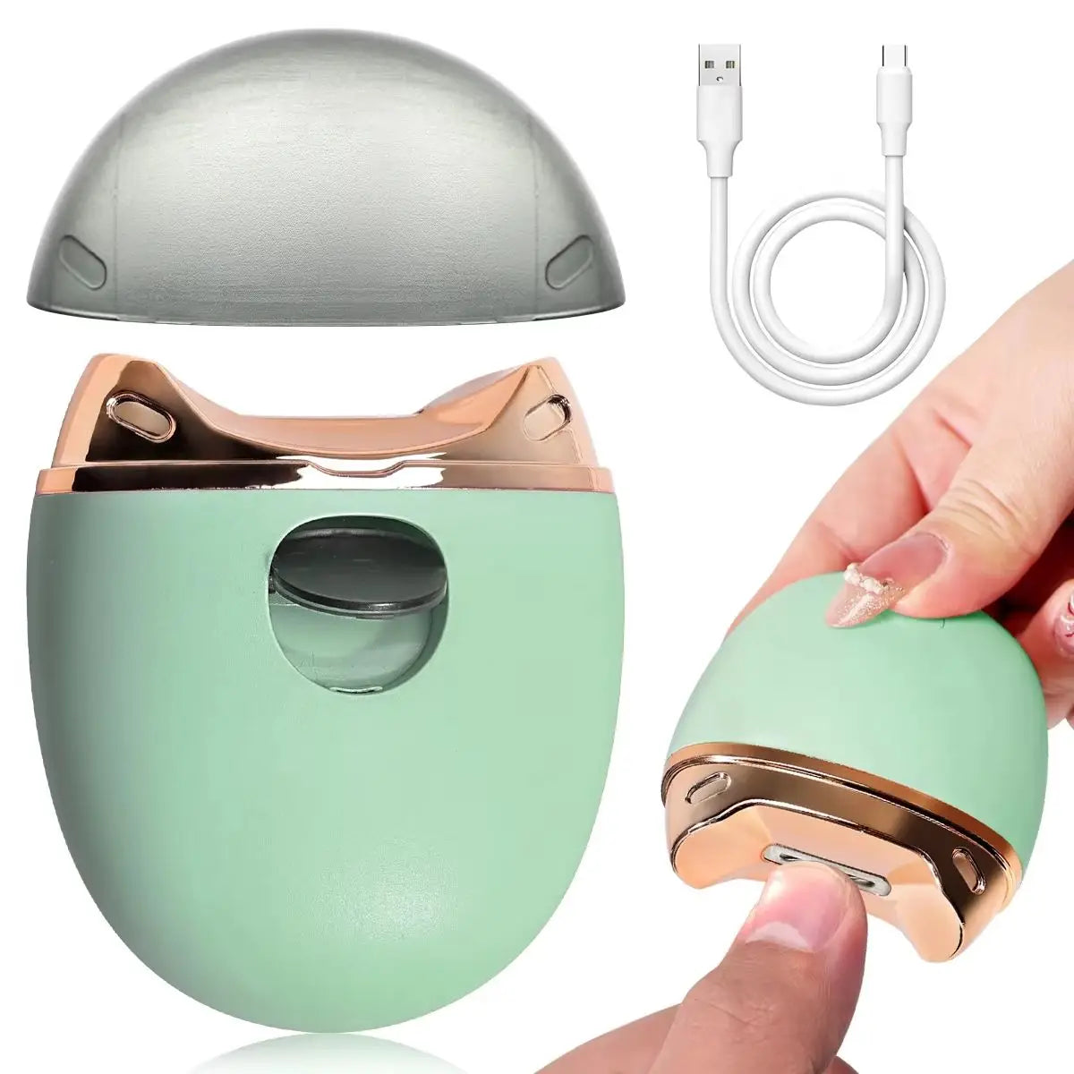 Electric Anti-Splash Nail Clipper & Trimmer for Baby & Adult, Manicure Pedicure Tool for Thick Nails & Toes Peaceful Pleasures Health and Wellness green