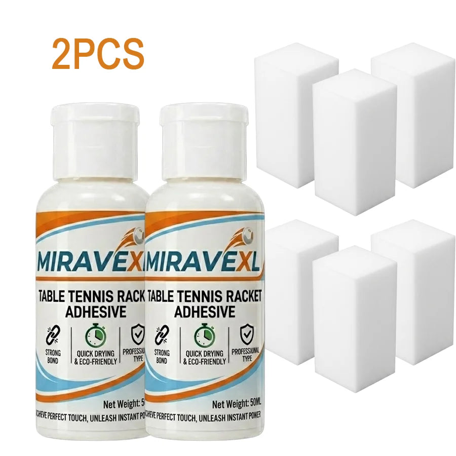 MIRAVEXL 50ml Table Tennis Rubber Adhesive + Sponge Applicator