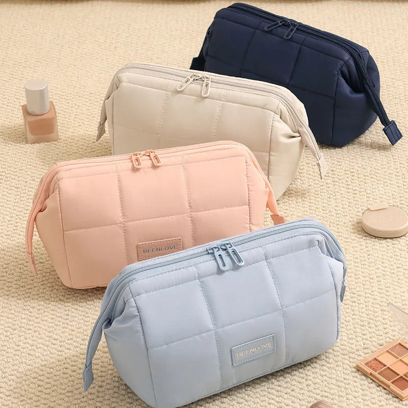 2026 New Large Capacity Portable Makeup Bag Travel Cosmetic Storage Pouch Lipstick Organizer Wash Bag Peaceful Pleasures Health and Wellness