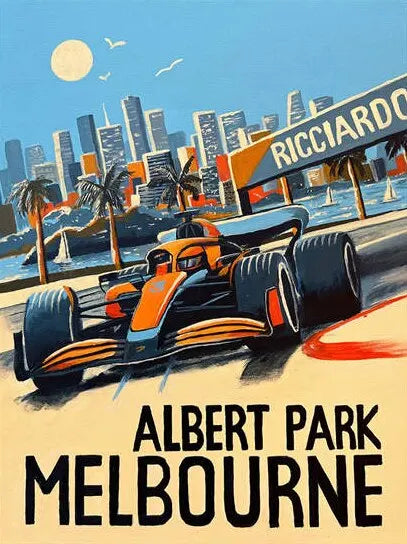 Vintage F1 Racing Car Canvas Wall Art | Motorsport Poster Print