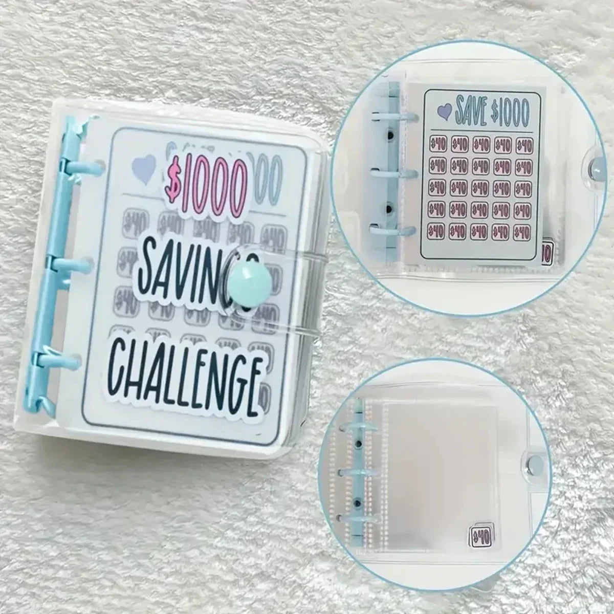 1000 Savings Challenge Binder with Cash Envelopes & Tracker