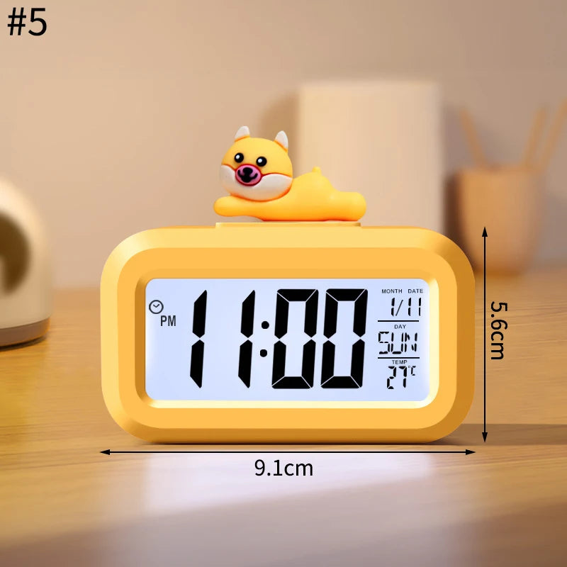 Nordic Style Alarm Clock Digital Quartz Clock Home Ornament Portable Mute Clocks with Metal Stand for Bedroom Decor Peaceful Pleasures Health and Wellness S4-5