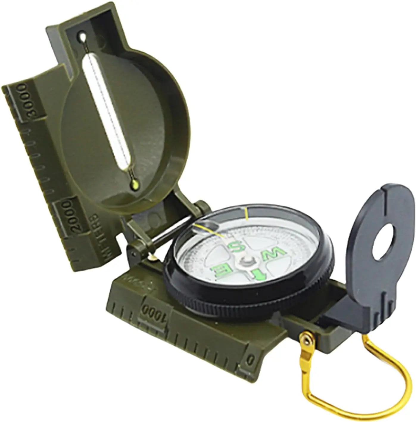High Precision Army Compass, Waterproof Metal Sight Design Professional Outdoor Tool for Hiking Mountaineering Sports Peaceful Pleasures Health and Wellness