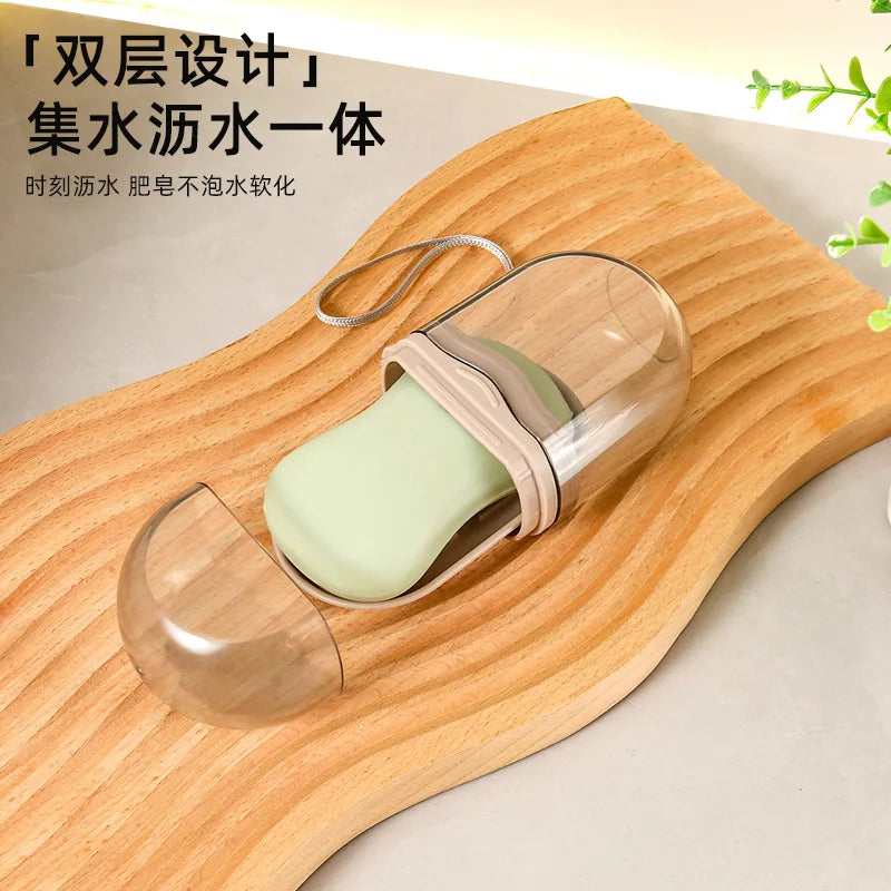 Luxury Travel Soap Case Sealed Portable Creative Airtight Leakproof Soap Dish with Lid for Business Trip Home Bathroom Storage Peaceful Pleasures Health and Wellness